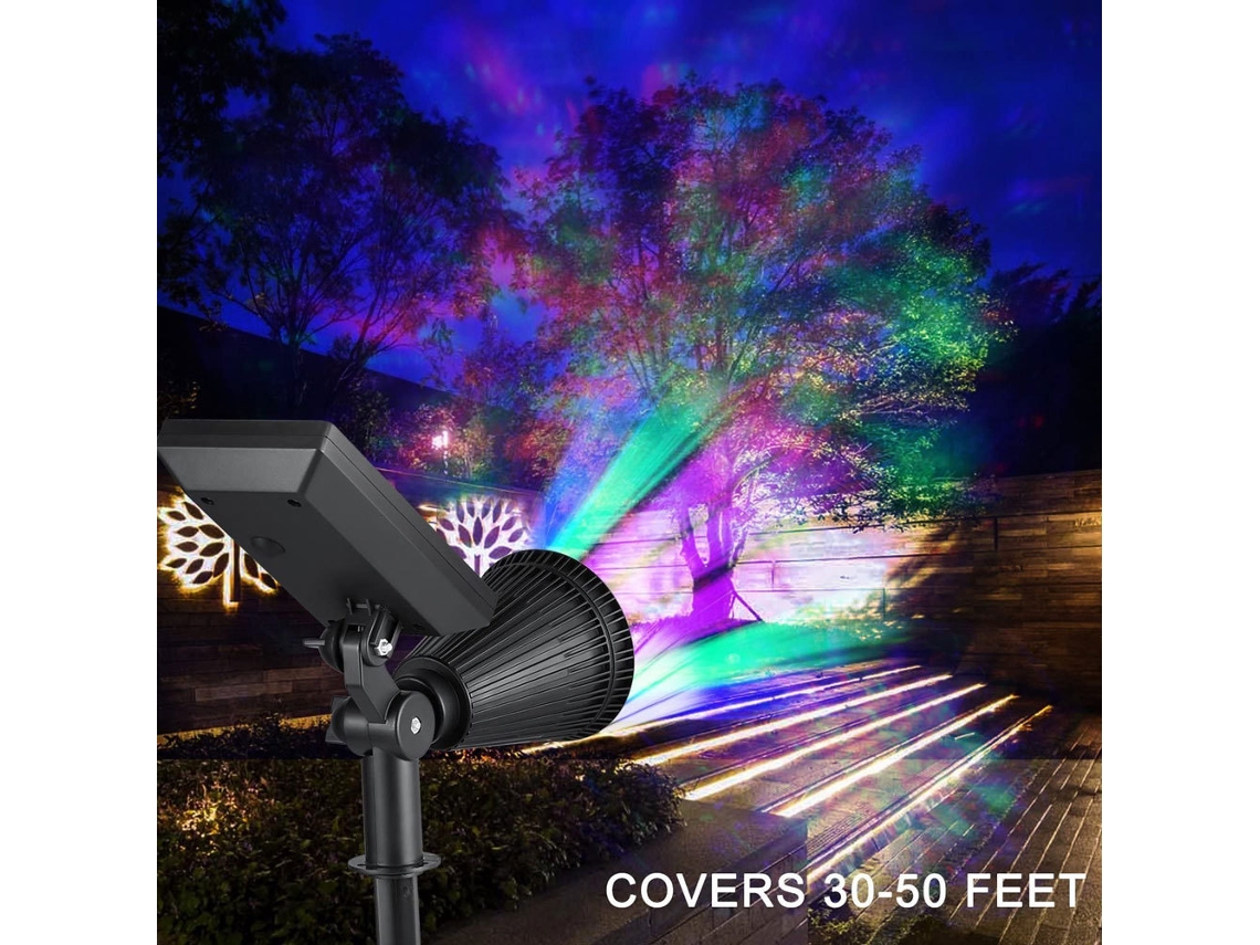 paquete De 2 Proyector Solar Led, Lámpara Solar De 4 Led, Lámpara De Jardín Exterior Impermeable, Iluminación De Seguridad. Colorido - 4 Led