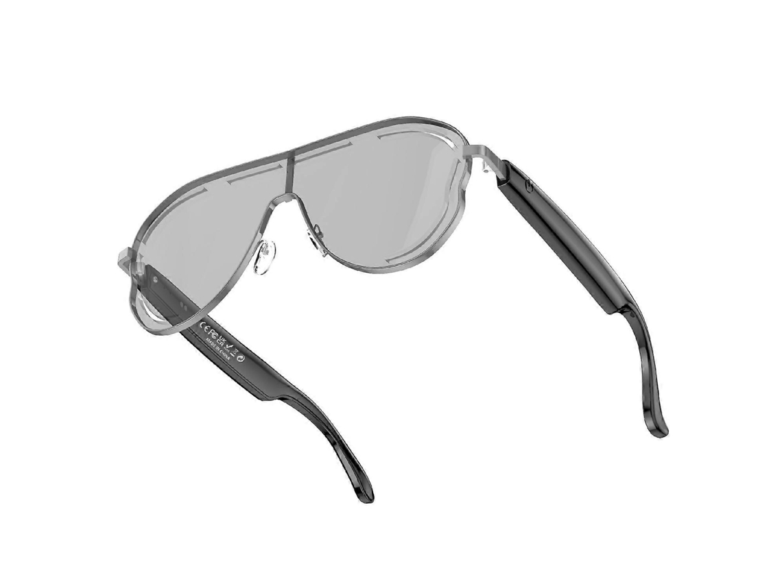 Gafas de sol inteligentes con montura grande de acero inoxidable A17, traducción IA, Bluetooth y compatibles con audio.