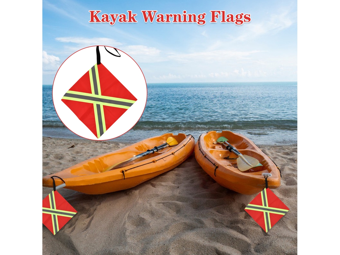 4 Banderas Reflectantes De Seguridad Para Kayak, Canoa Y Sup Con Correa De Nailon - Alta Visibilidad