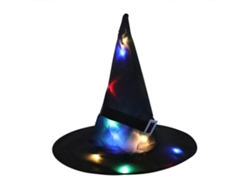 Sombrero de bruja con luces LED y cinturón ajustable