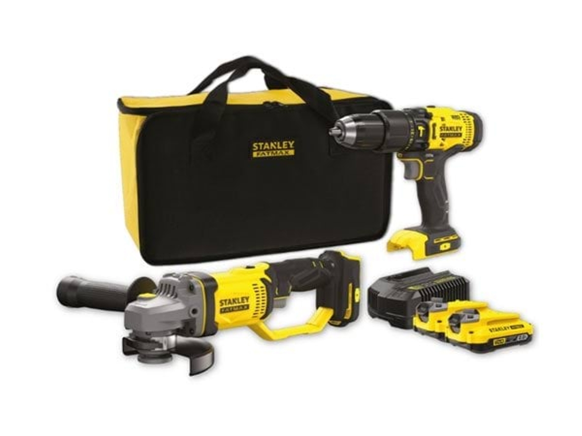 Kit combinado de taladro y amoladora angular Stanley SFMCK471D2S-QW V20