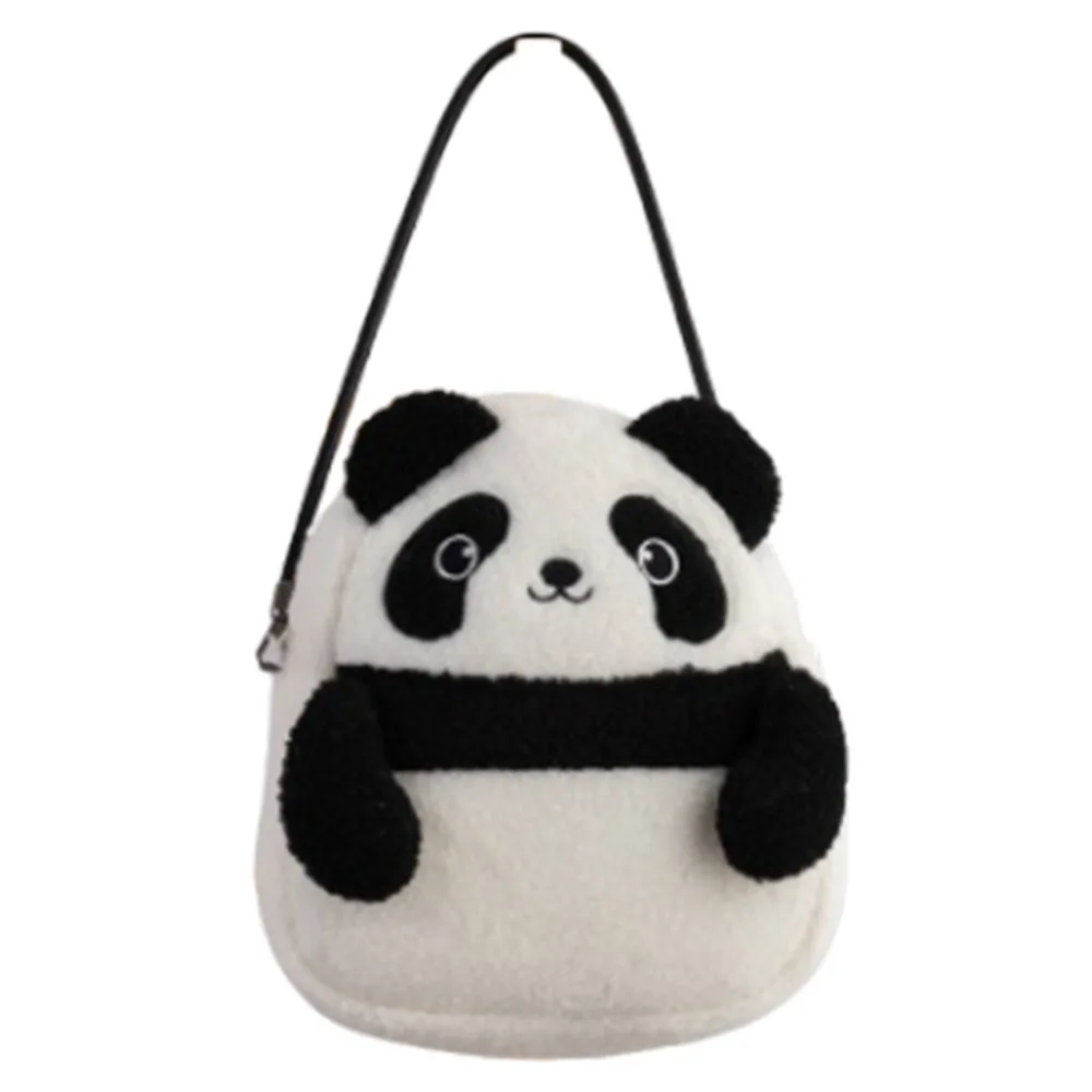 (panda) Neceser De Peluche Para Maquillaje, Bolso De Hombro, Suave, Elegante, Mochila Escolar De Gran Capacidad.