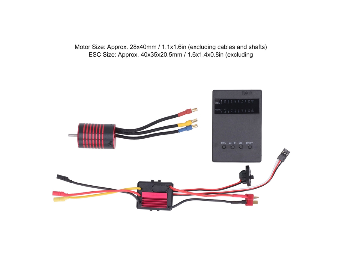 Kit De Motor Brushless M2838 De 4700 Kv Con Esc De 35 A Y Tarjeta De Programación Para Coches Rc A Escala 1/14 Y 1/16.