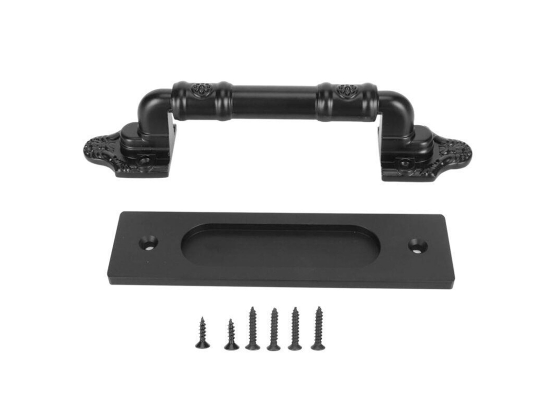 Tirador Para Puerta Corredera, Resistente, Negro, De Metal Sin Ranuras Y Empotrado Para Diferentes Aplicações E Usos