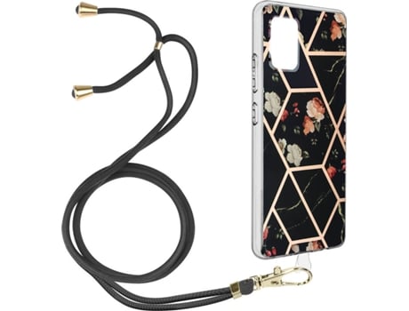 Funda Samsung Galaxy A51 AVIZAR Geométrico con Correa (Negro)