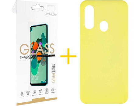 Carcasa + Protector de Pantalla Samsung A20e SKYHE Amarillo