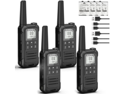 Walkie-talkie portátil Baofeng, radio bidireccional portátil, paquete de 4 Zeuxo