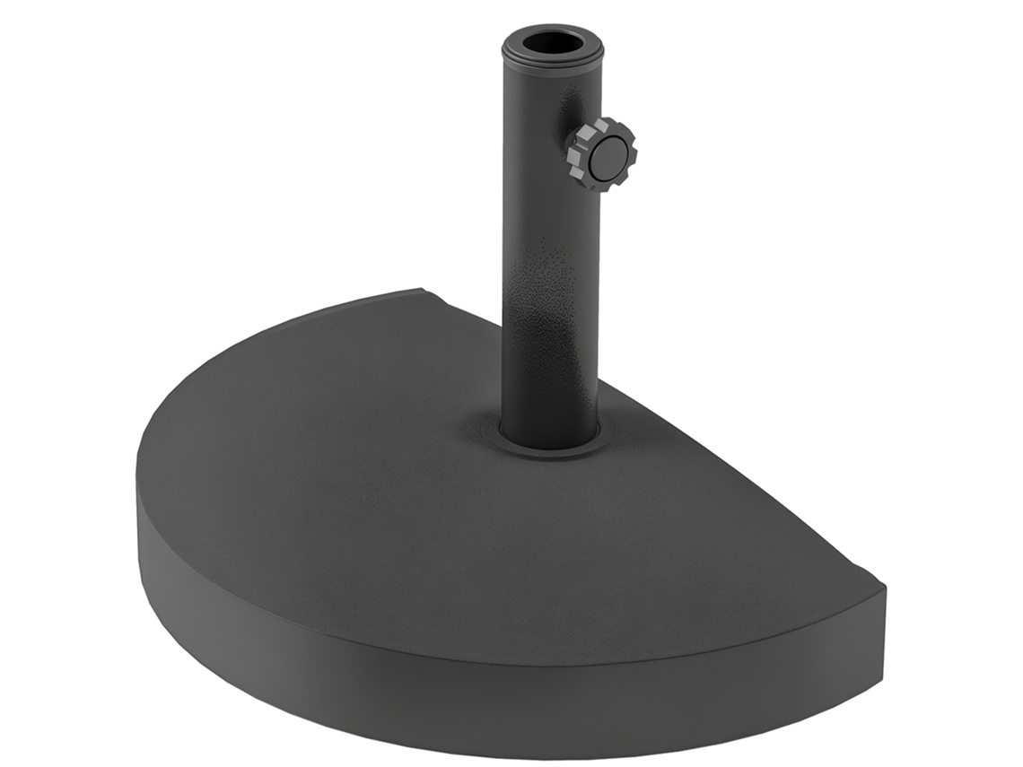 Base de resina, 9 kg, para mástiles de 32/38/48 mm, soporte para sombrilla, 49x31x33 cm, negro.