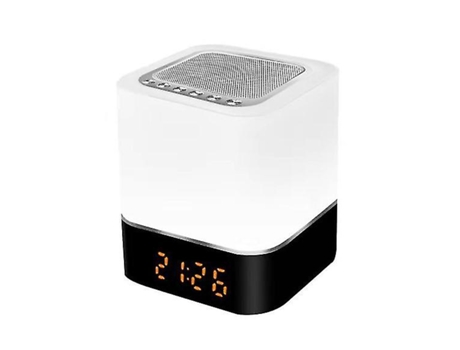Altavoz Bluetooth Altavoz Led Colorido con Reloj Luz NocturnaNegro BISBISOUS