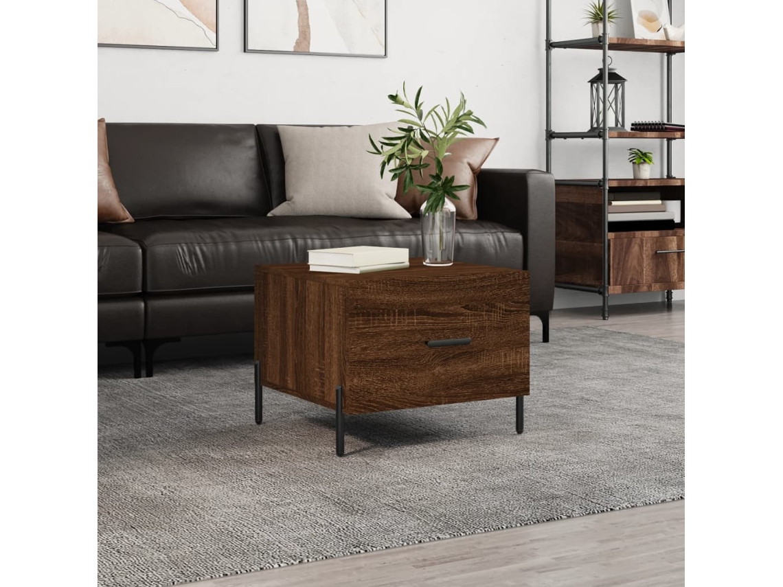 Mesa de centro HARLANV1 con madera de roble marrón (50x50x40 cm)