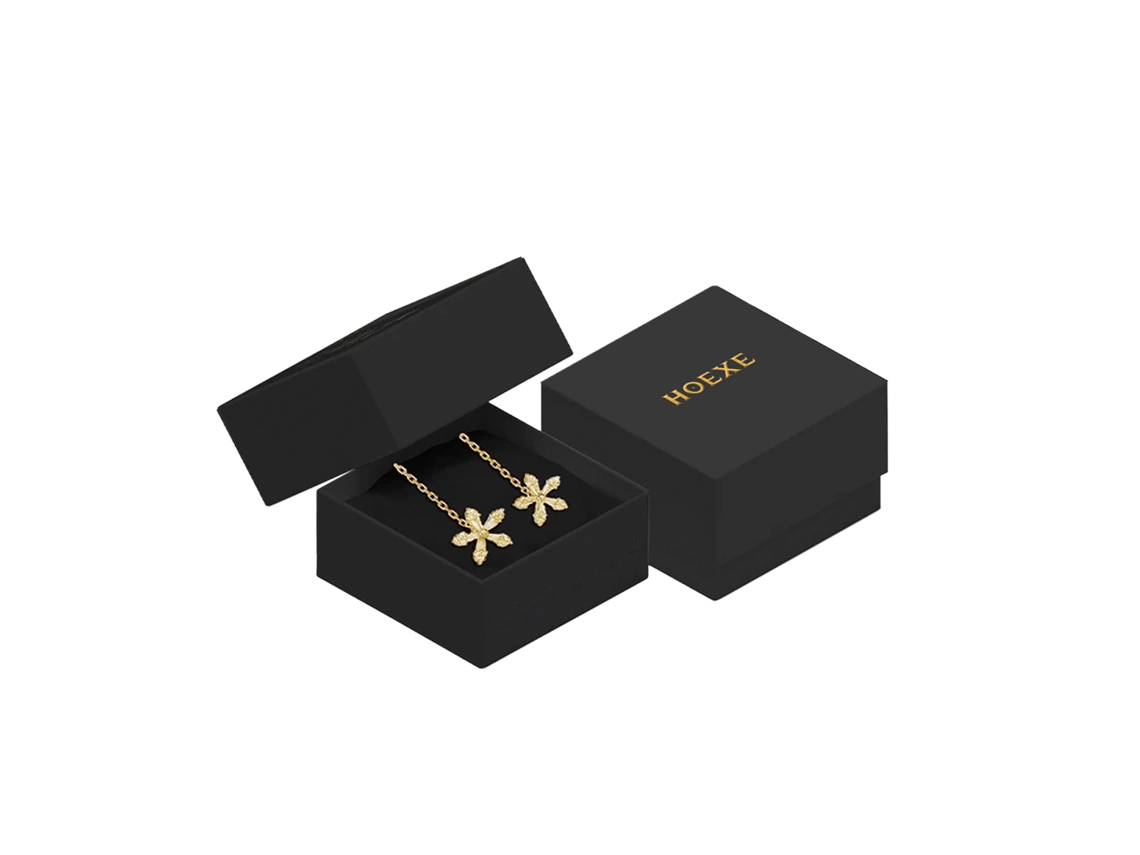 Pendientes largos de flor de cristal dulce