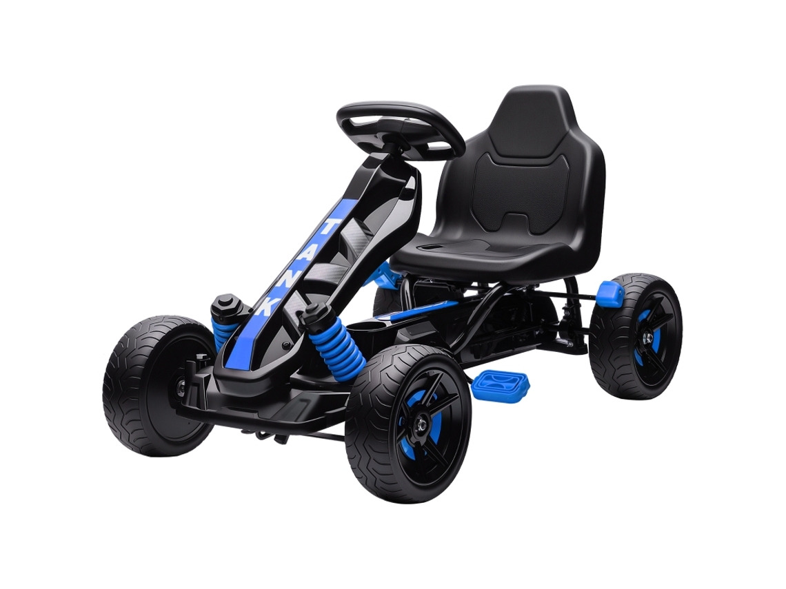 Kart Con Pedales, Frenos Y Ruedas Metálicas Antideslizantes, Apto Para Niños De 3 A 6 Años En Adelante, Color Azul.