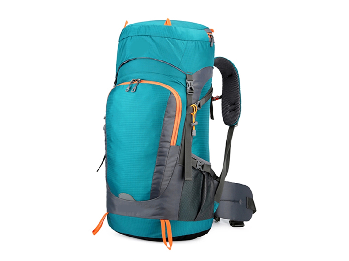 Mochila impermeable de 65 litros con funda para la lluvia, color azul Lagoa.