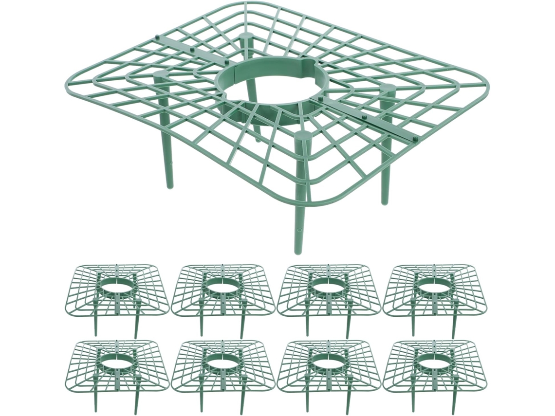 10 Soportes De Plástico Verde Para El Cultivo De Fresas, Con Un Diseño Especial Para El Soporte De Las Plantas Y Un