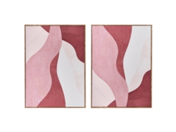 Impressão Para Parede Com Moldura Beliani Gowran De Material Sintético Rosa 52x3x72