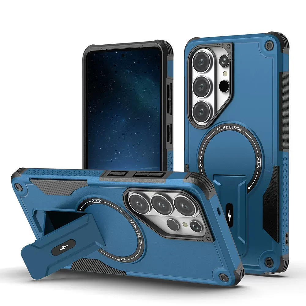 (galaxy A27 Azul) Funda Protectora Magnética Para Samsung Con Soporte De Carga Inalámbrica Y Diseño A Prueba De Golpes.