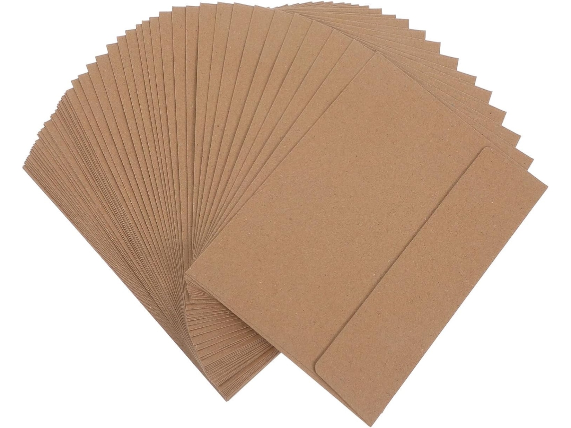 50 Sobres Autoadhesivos De Papel Kraft Marrón, Estilo Occidental, Para Tarjetas De Invitación