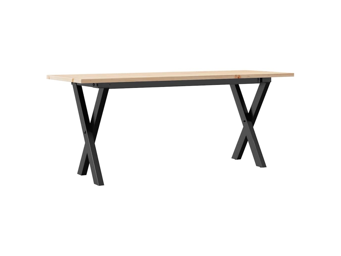 Mesa de centro con estructura en forma de X, 110x40x45cm, pino y acero, MAISON EXCLUSIVE