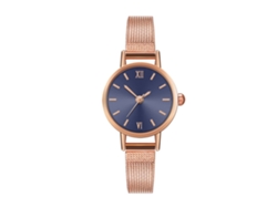 Reloj De Pulsera Sencillo E Informal Con Correa De Malla, Cuarzo Azul, E19-w