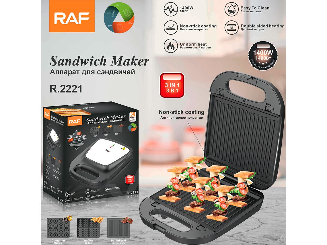 Sandwichera eléctrica de doble cara MDUG