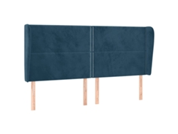 Maison Exclusive - Cabecero Con Orejas De Terciopelo Azul Oscuro 163x23x118/128 Cm