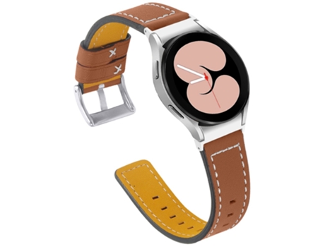 Correa de piel auténtica ajustable para Samsung Galaxy Watch4 Classic 42mm/46mm/Watch4 Active 40mm/44mm - castaño