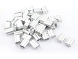 50 terminales de aluminio con forma de reloj de arena de 3/8'' x 1 1/8'' para cable de acero de 8 mm CHABERLU