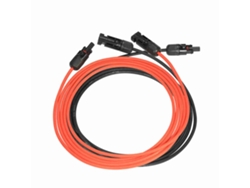 Par De Cables De Extensión Solar De 10 Awg Y 3 Metros De Longitud, De Color Negro Y Rojo, Con Conectores Mc4 Macho Y Hembra.