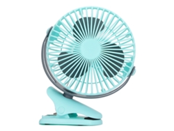 Ventilador portátil USB con clip y ángulo ajustable - Azul