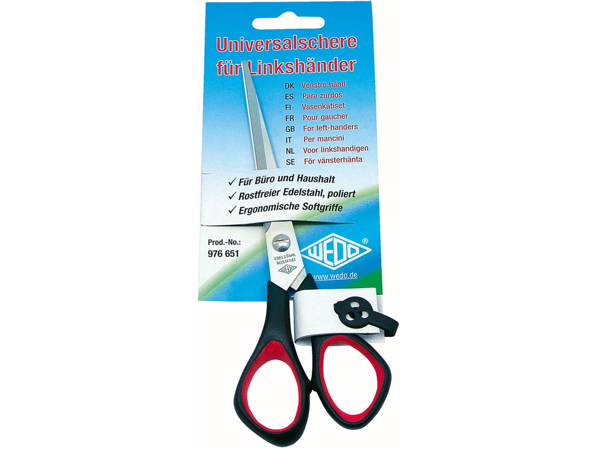 Tijera WEDO 976 651 (Negro y Rojo)
