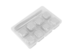 Cubitos De Hielo Para Whisky De Acero Inoxidable 304, Seguros, 8 Cubitos Con Pinzas.