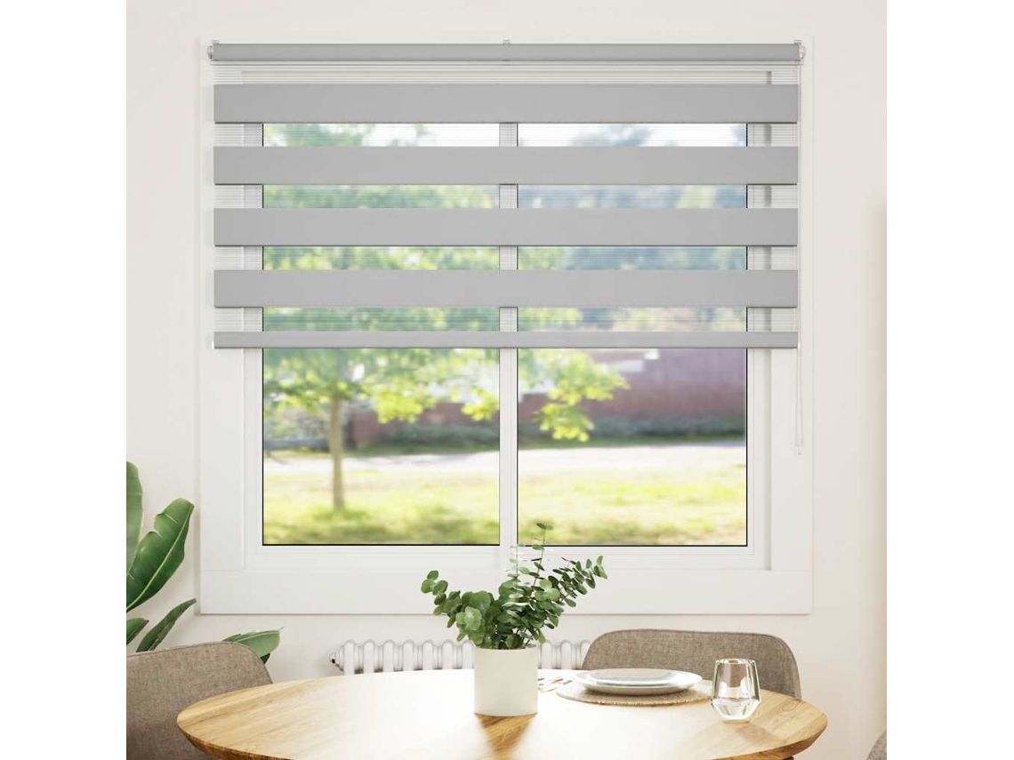 Maison Exclusive - Estor Cebra Gris Claro 145x150cm Tejido Ancho 140,9cm Poliéster