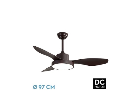 Ventilador DC Hayate 24W Marrón 3 Aspas FABRILAMP