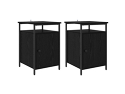 Juego de 2 mesitas de noche MAISON EXCLUSIVE en roble negro, 40x42x60 cm