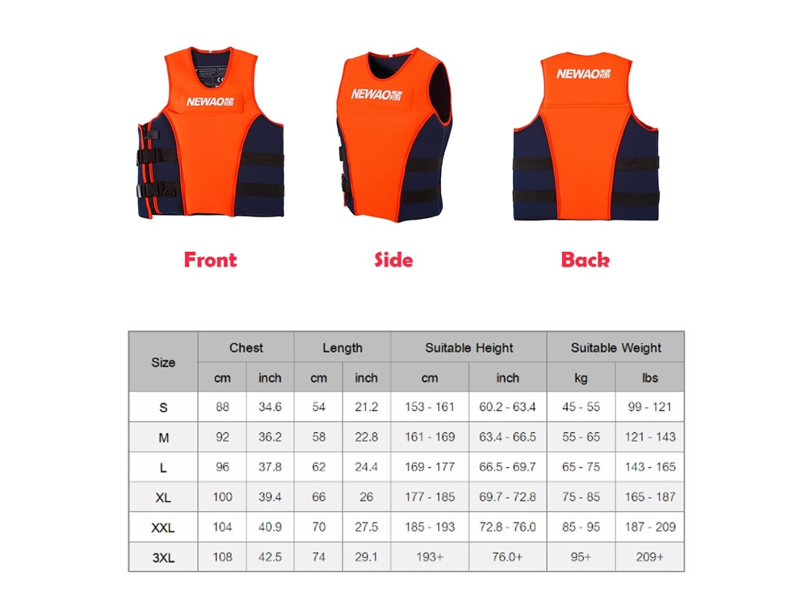 Colete Salva-vidas Para Adultos Neoprene Para Ski Aquático Wakeboard Natação Segurança