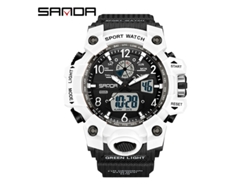 Reloj Electrónico De Moda (blanco/negro mujer) Con Acabado Luminoso, Resistente Al Agua, A Los Golpes Y Con Alarma.