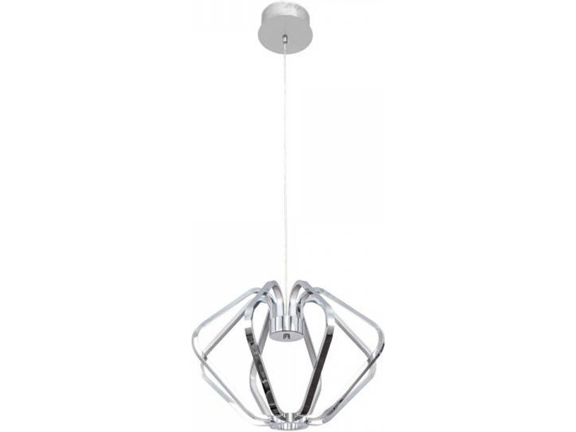 Lámpara de Techo FABRILAMP Palmira (Plateado - LED - 52.80 W - Metal - 45-145x45x45 cm)