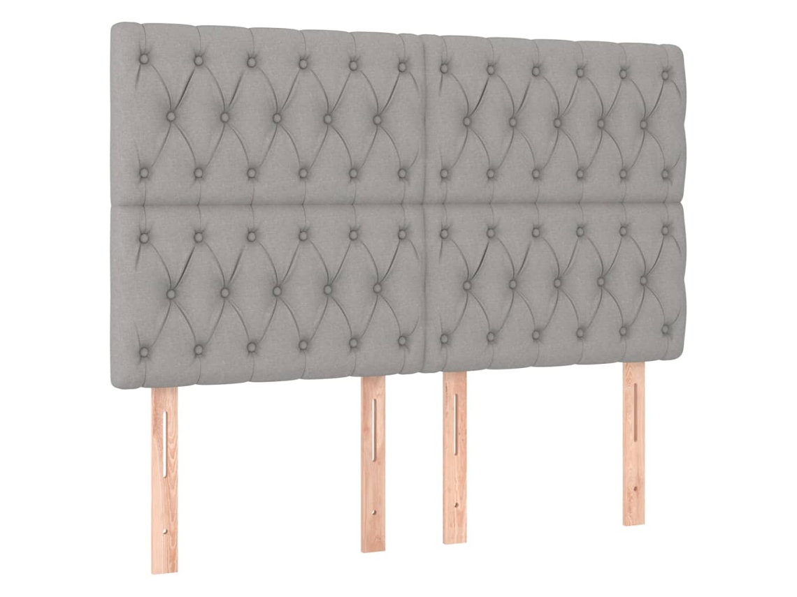 Maison Exclusive - Cabecero De Cama Gris Claro 144x7x118/128 Cm De Tela
