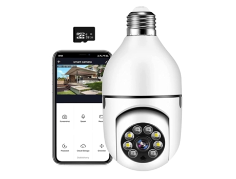OHPA BEK01 Cámara de vigilancia Wi-Fi para exteriores de 360 grados con visión nocturna blanca 1080p
