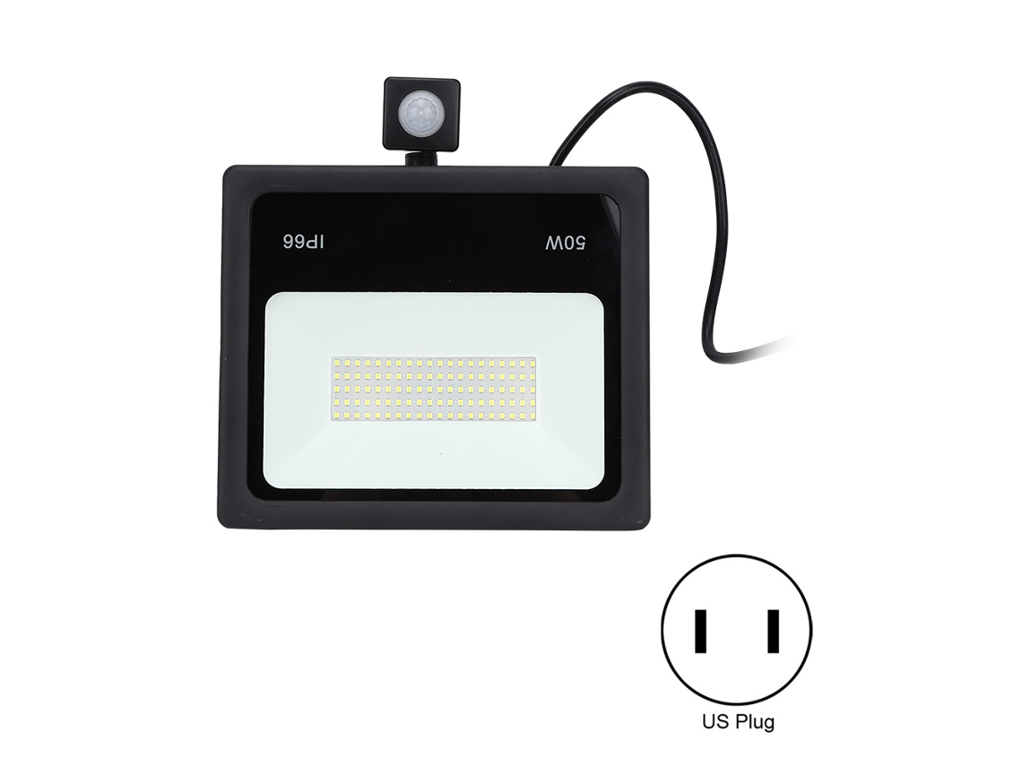 Bj-foco De Indução Led Delgado 50w Para Pátio E Corredor Luz Branca Quente 3000k