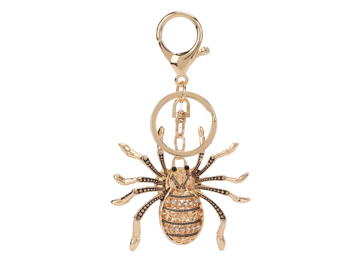 Llavero De Araña De Diamante, Aleación De Zinc, Accesorio Para Coche, Bolsa De Regalo, Oro
