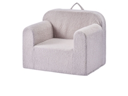 Sofá infantil portátil lavable Succebuy con brazos y asa, gris, 59 x 43 x 46 cm