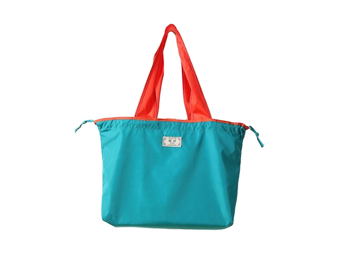 Bolsa de compras plegable con cierre de cordón, reutilizable, gran capacidad, para llevar al hombro o de viaje, Ro GOKOCO