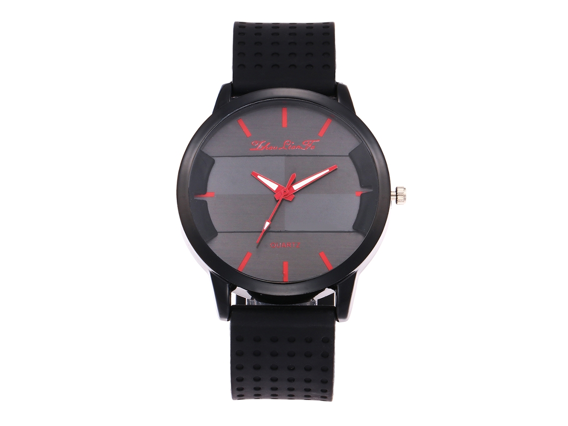 Reloj Casual De Moda Para Hombres Zhoulianfa De Cuarzo Con Correa De Silicona (agujas Rojas)