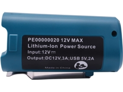 Fuente Usb Para Pe00000020 Adaptador Convertidor De Cargador De Chaquetas Térmicas 10.8v 12v Litio- Bl1013 Bl1014