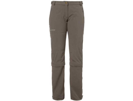 Pantalones para Mujer VAUDE Farley Stretch Capri Long T Zip Ii Marrón para Montaña (38)