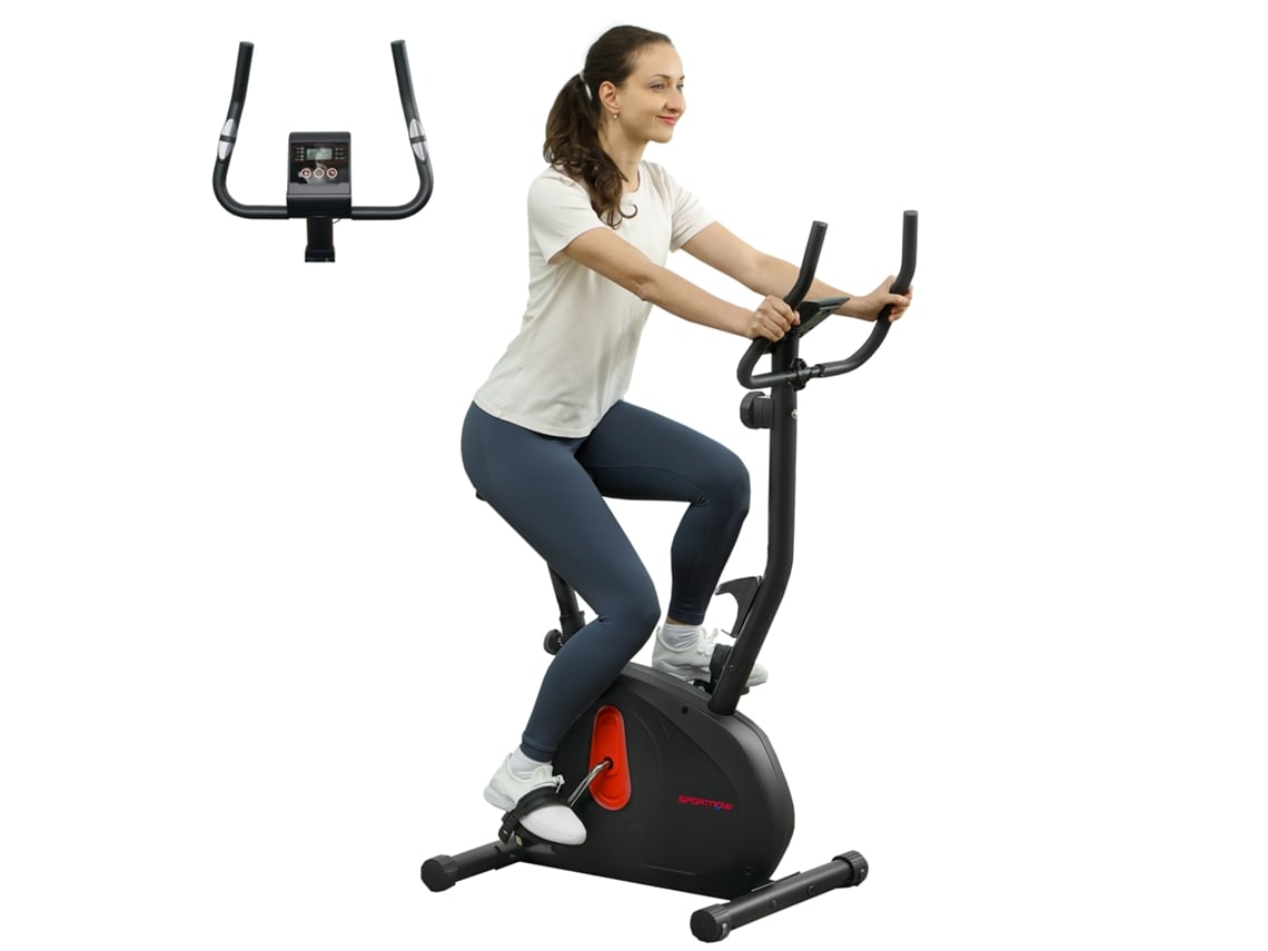 Bicicleta Ergométrica Resistência Magnética Lcd Sensor Assento Ajustável 88x50,5x131,5cm Preta