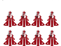 Juego de 8 portacubiertos con forma de árbol de Navidad Nostalgia88