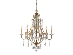 Candelier FEISS (Fe-Valentina6) Valentina Steel, Glass E14 6 Bulbos