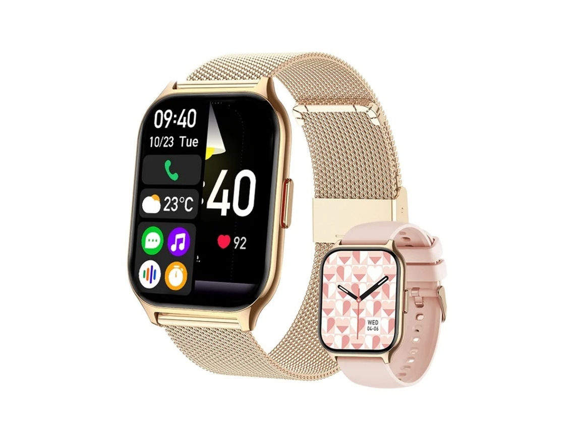 Reloj inteligente P95 de 2,1 pulgadas TFT con 24 modos deportivos para mujer, color rosa Yizhood